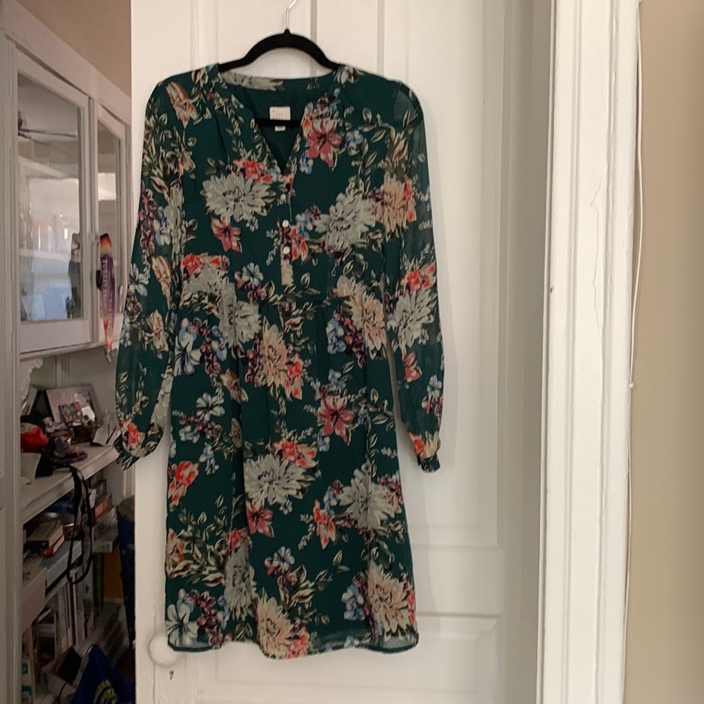 A New Day green floral dress. Size extra small. Worn once!